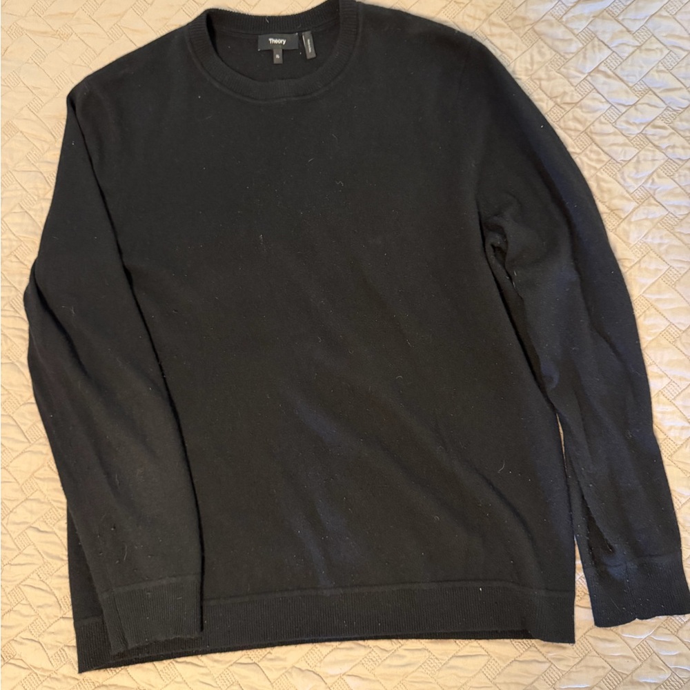 Theory Men's Cashmere Crewneck Sweater in Black